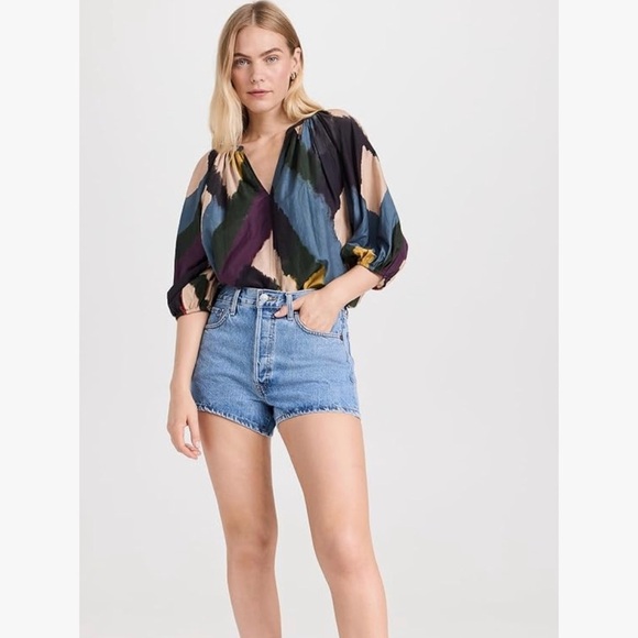 AQUA Multicolor Abstract Women's Top - Picture 4 of 7